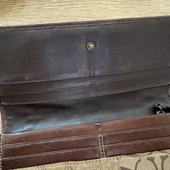 Coach Brown Patchwork Cheetah Suede Wallet Rare - Picture 3 of 7